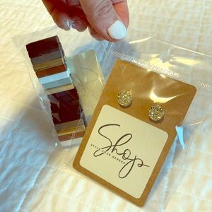 Bangle bracelet and druzy earring set